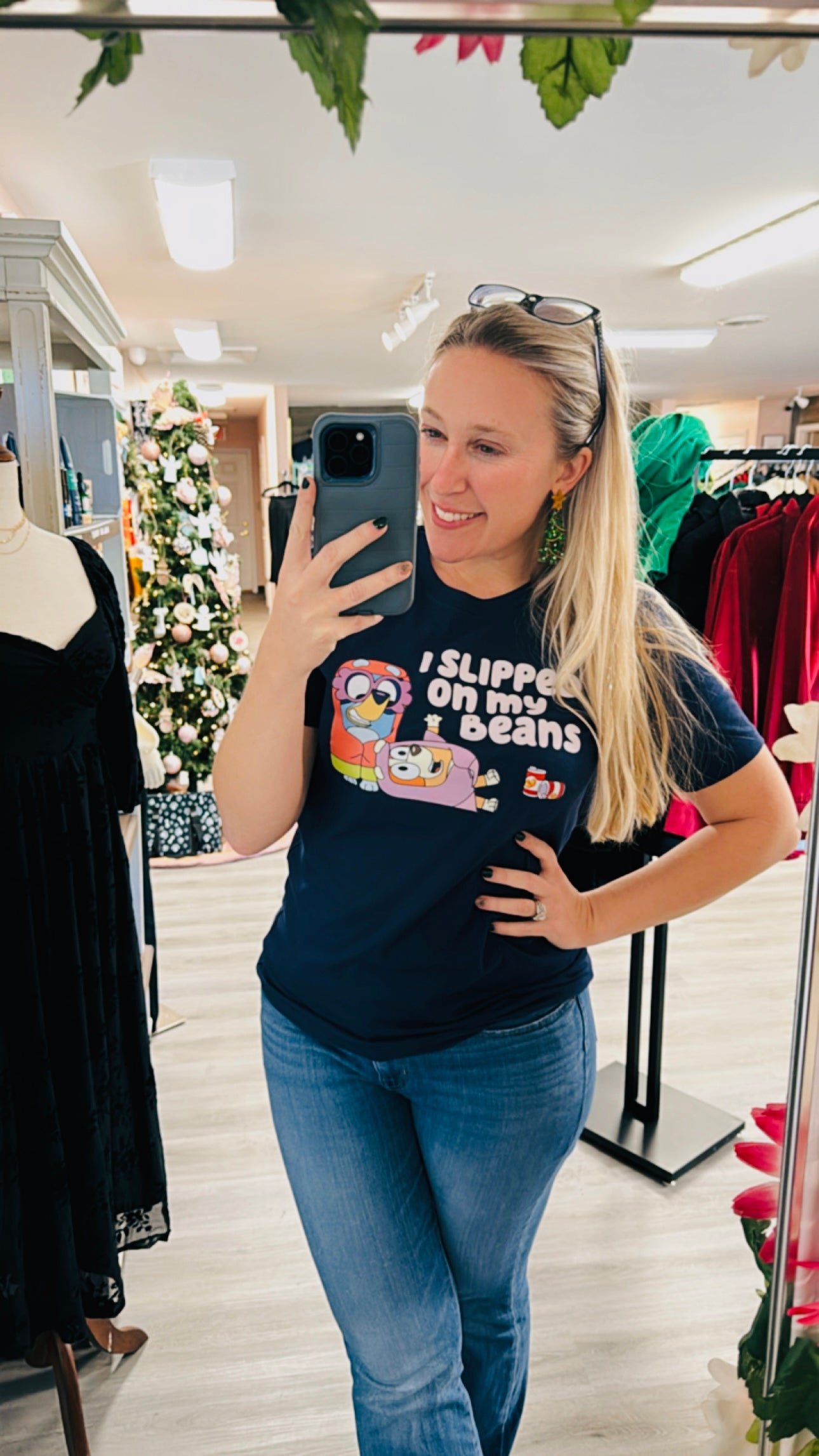 Sale I slipped on my beans Bluey adult tee