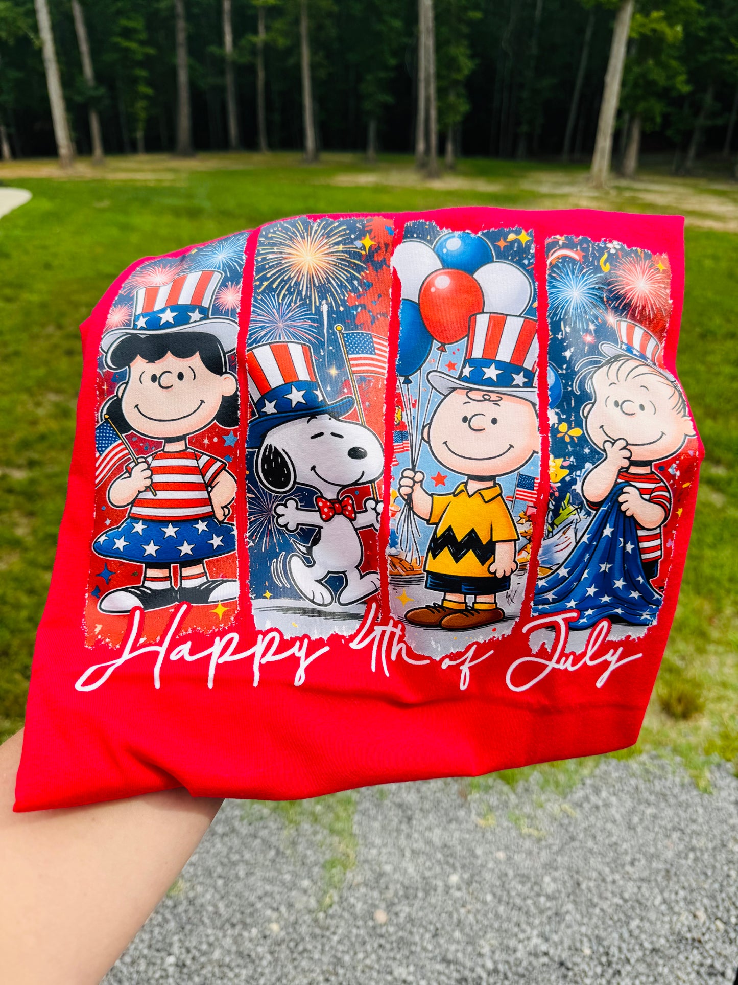4th of July peanuts tee