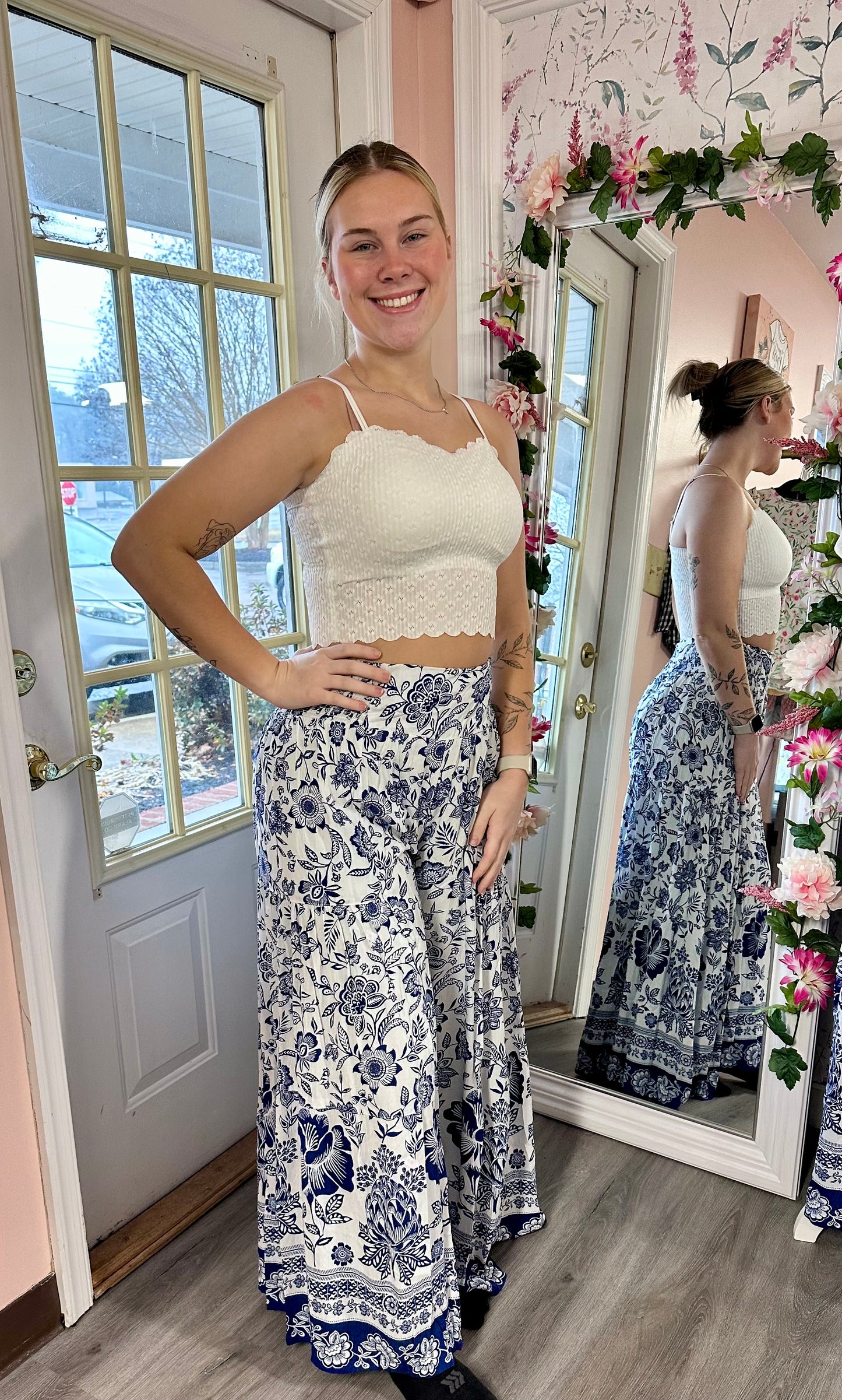 Spring blue lined pants