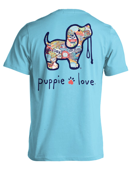 Puppie love beach sticker