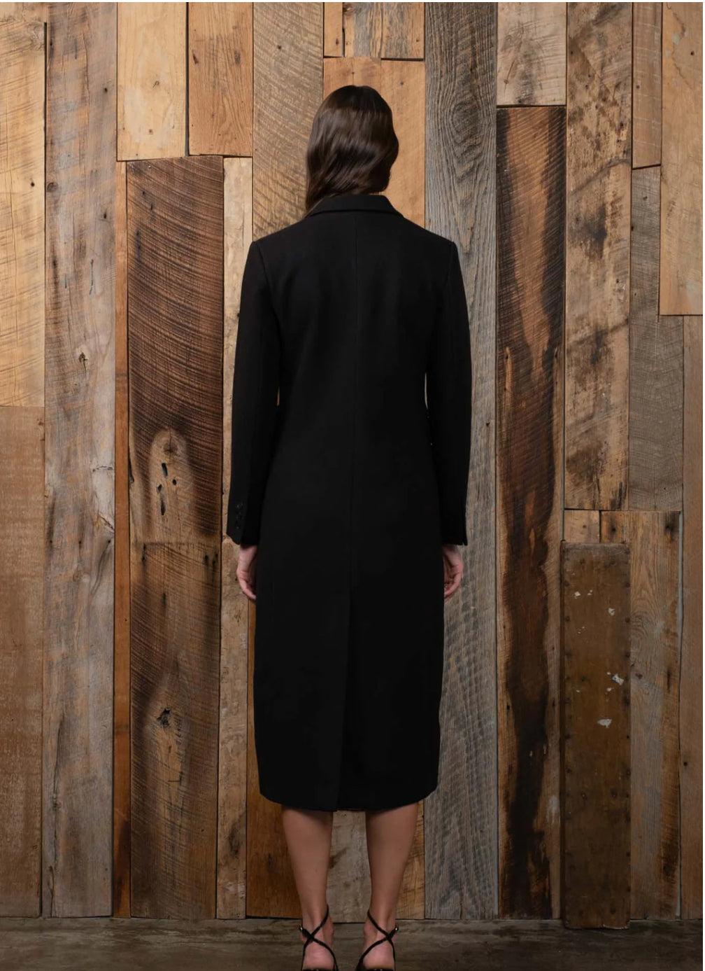Sale Black lined long coat now $45 reg $69