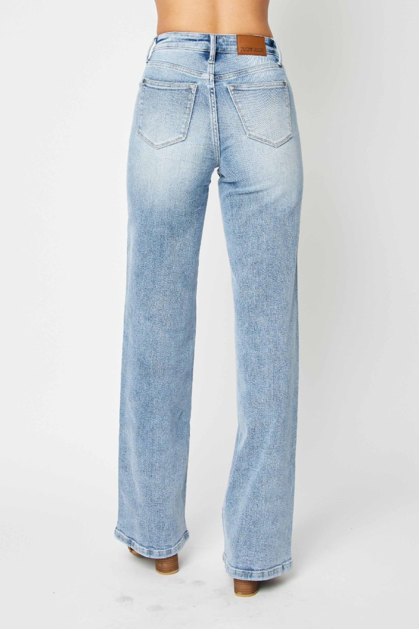 Judy blue high rise front yoke wide leg jeans