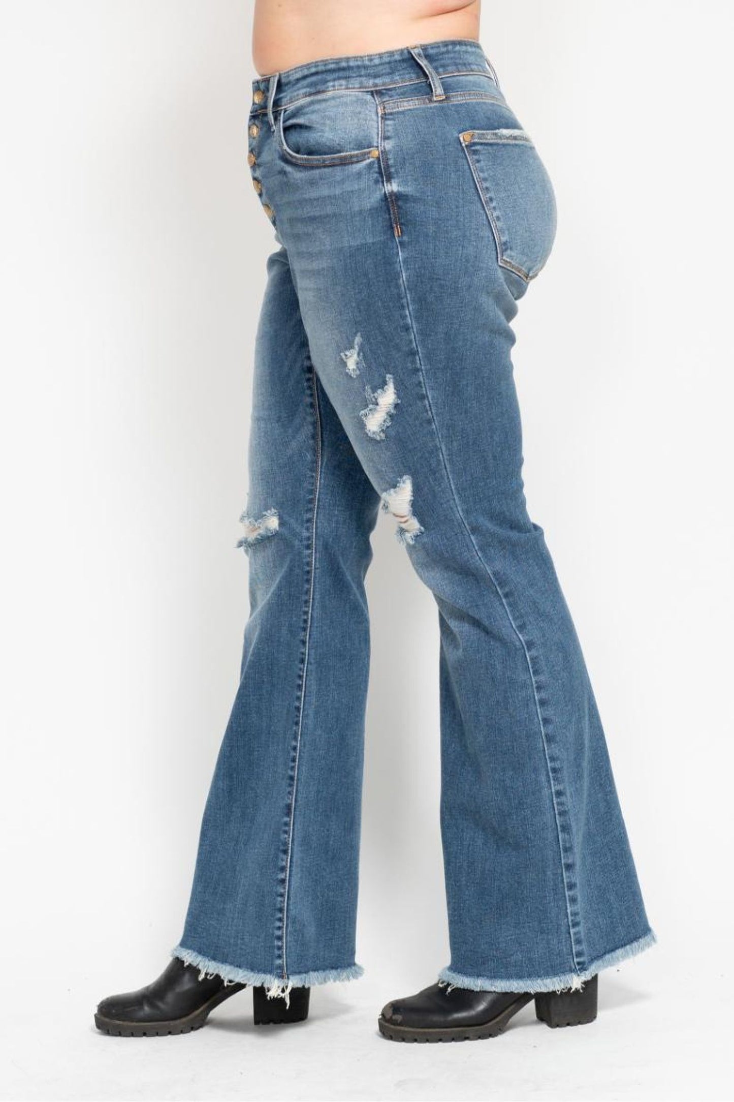 Judy blue plus size flare mid rise jeans