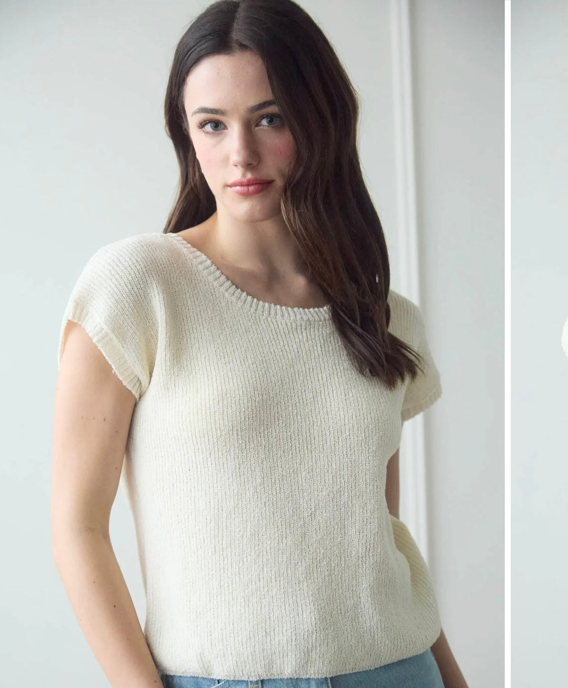 Bow short sleeve knit sweater (reg and plus! 2 colors)