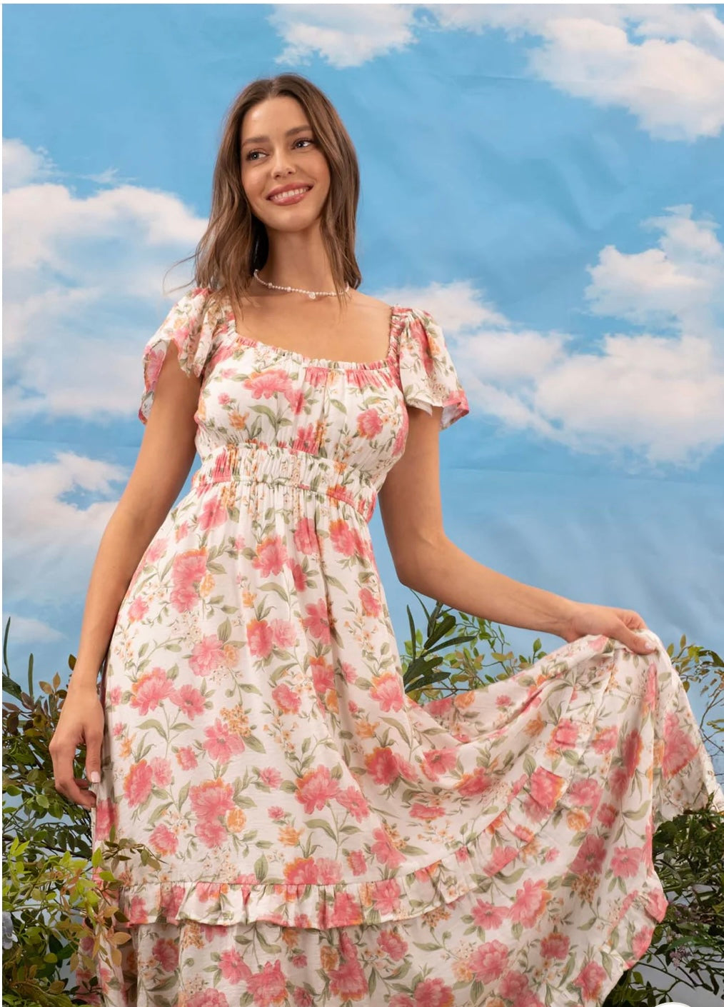 Floral spring midi