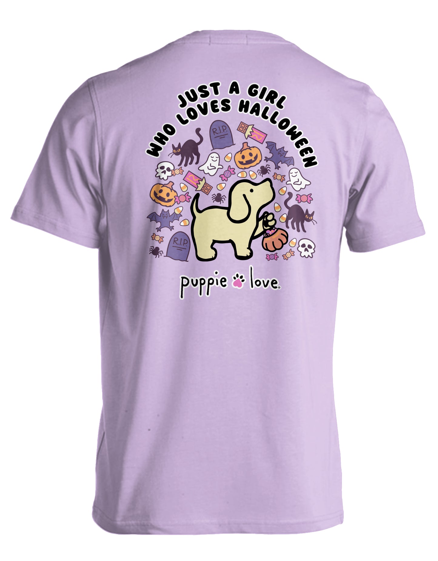 Just a girl who loves Halloween puppie love tee