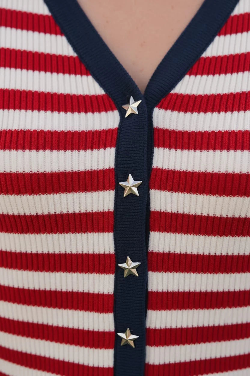 Americana cardigan with star buttons