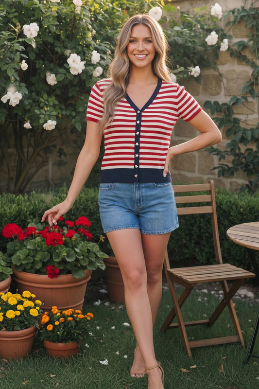 Americana cardigan with star buttons