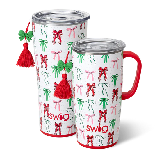 Swig Christmas bows 32 oz without handle or 22 oz with handle