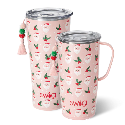 Swig christmas pink Santa  32 without handle oz or 22 oz with handle