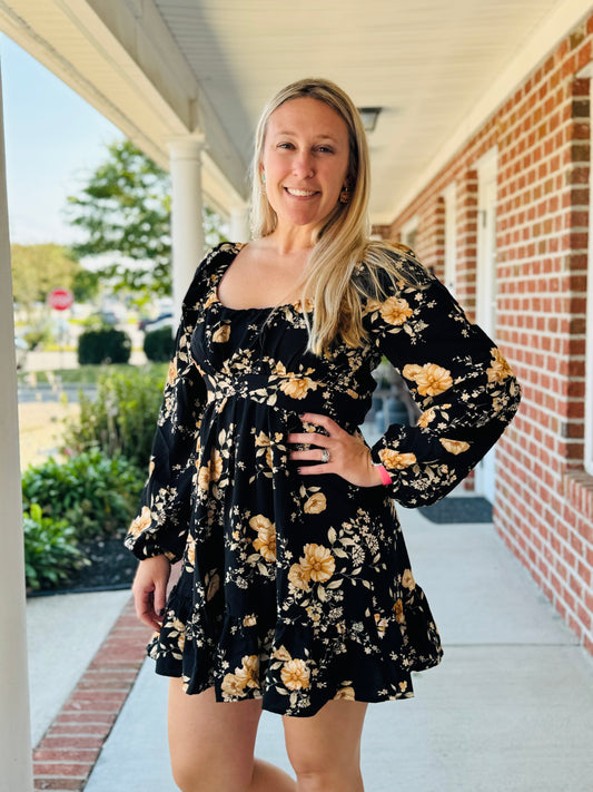 Black floral dress