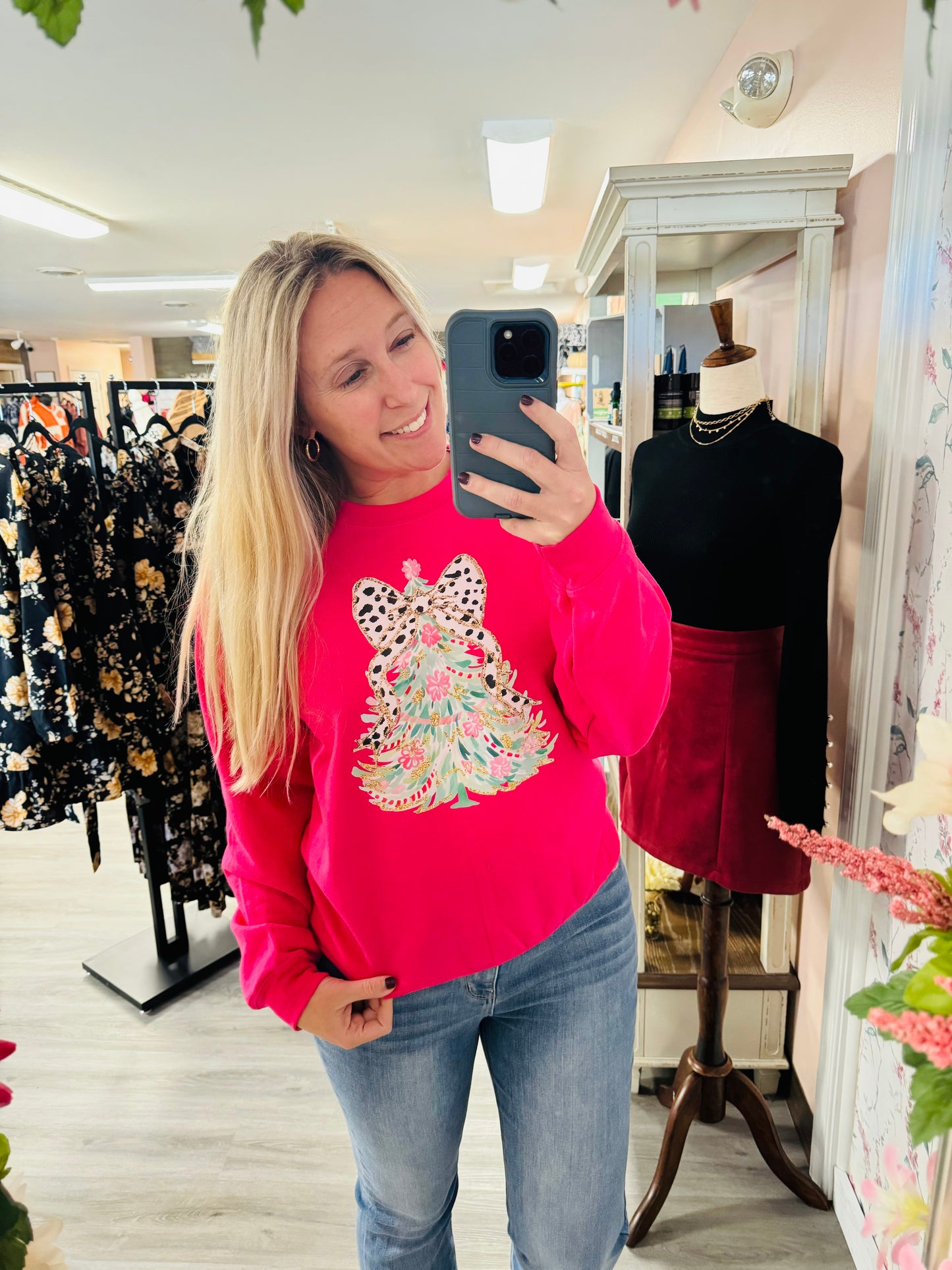 Pink Christmas sweatshirt