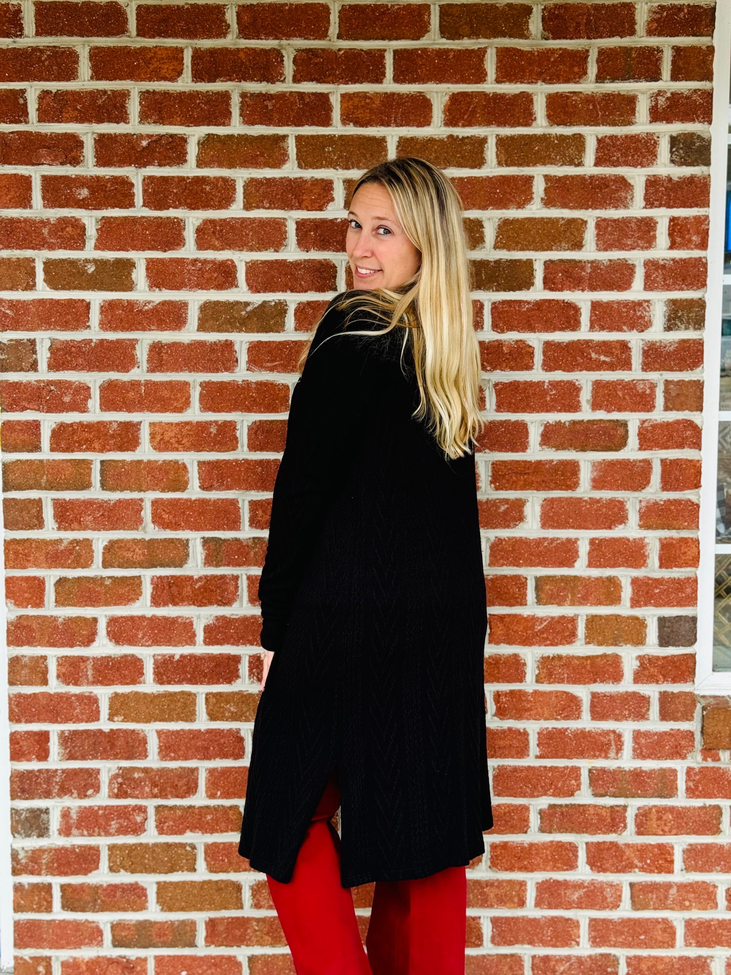 Black long cardigan