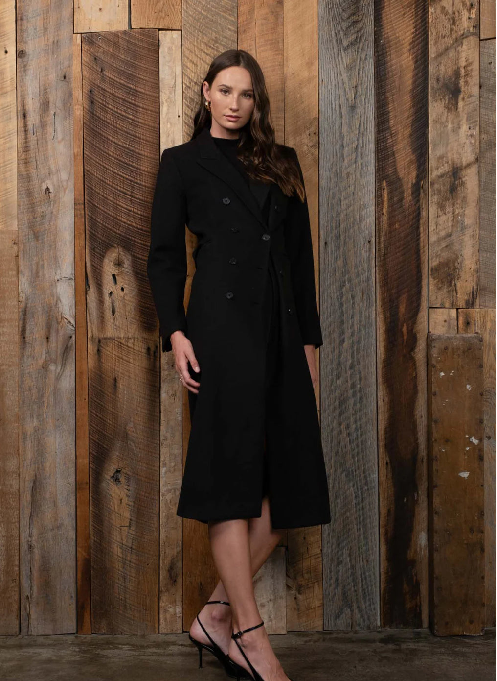 Black lined long coat