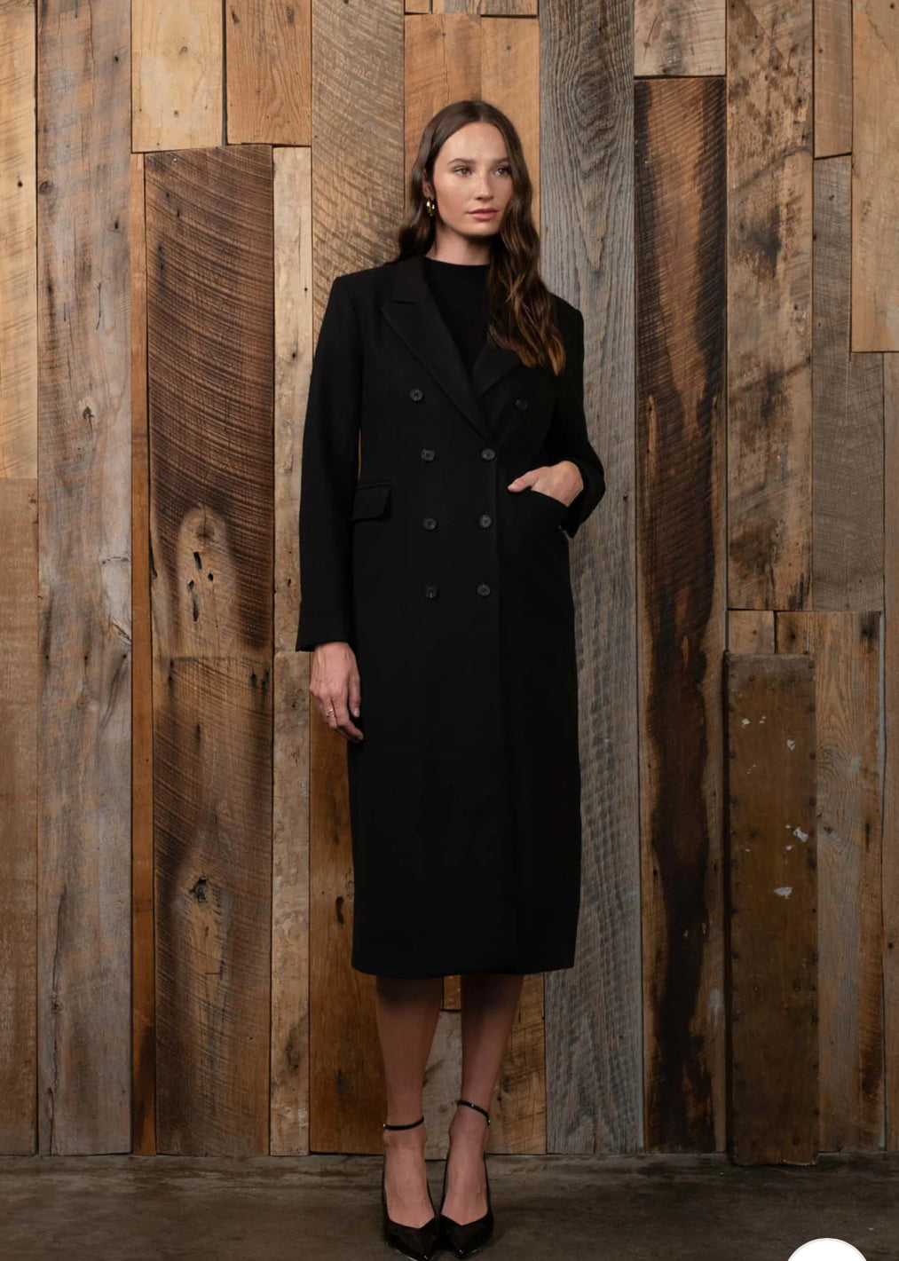 Black lined long coat