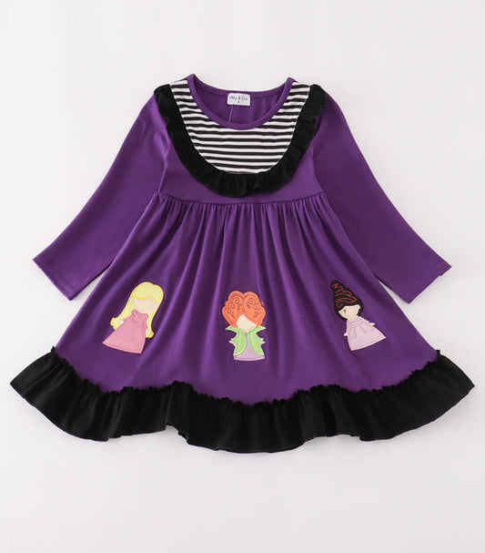 Purple witch kids dress