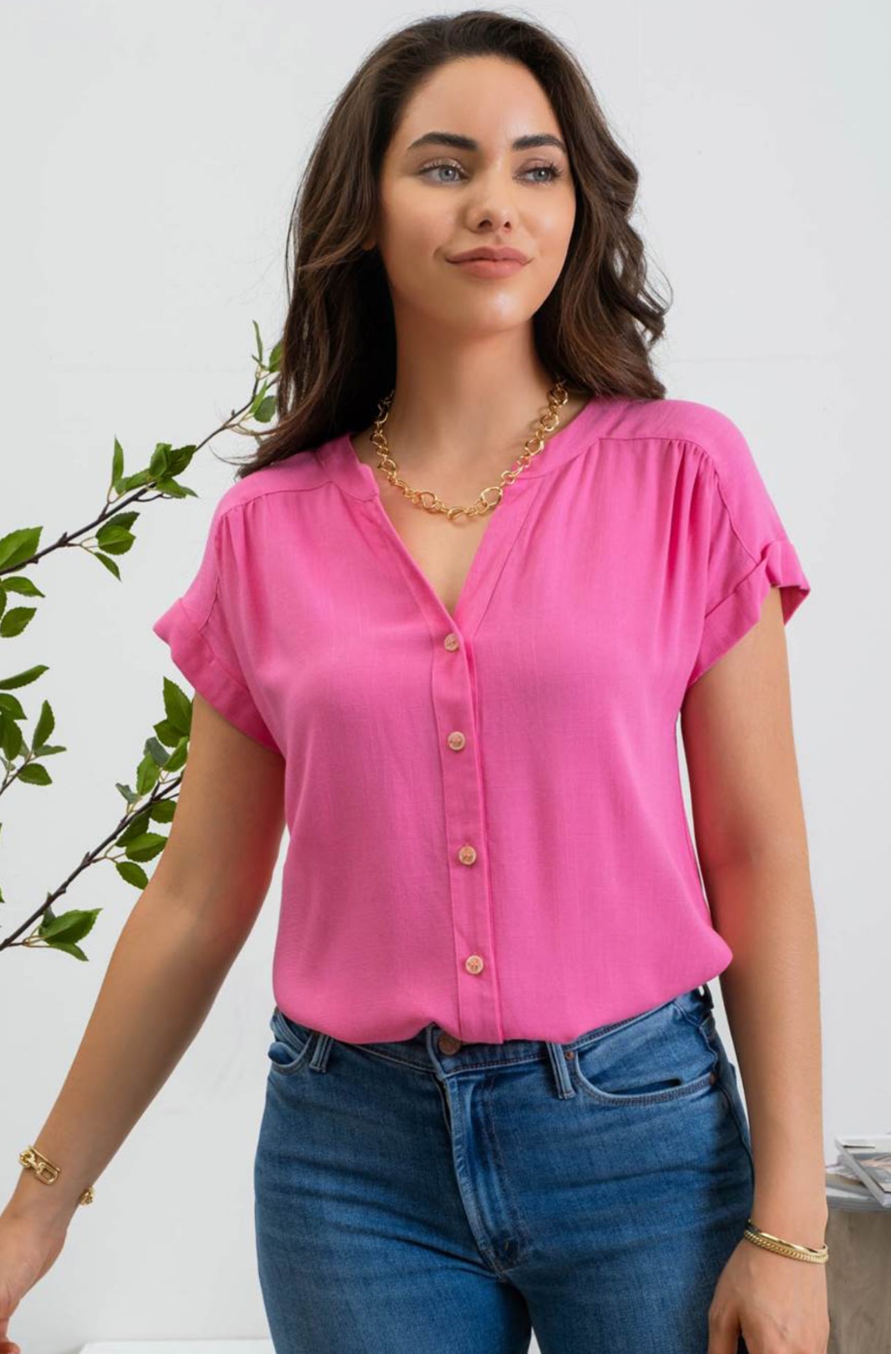 Carey button up top