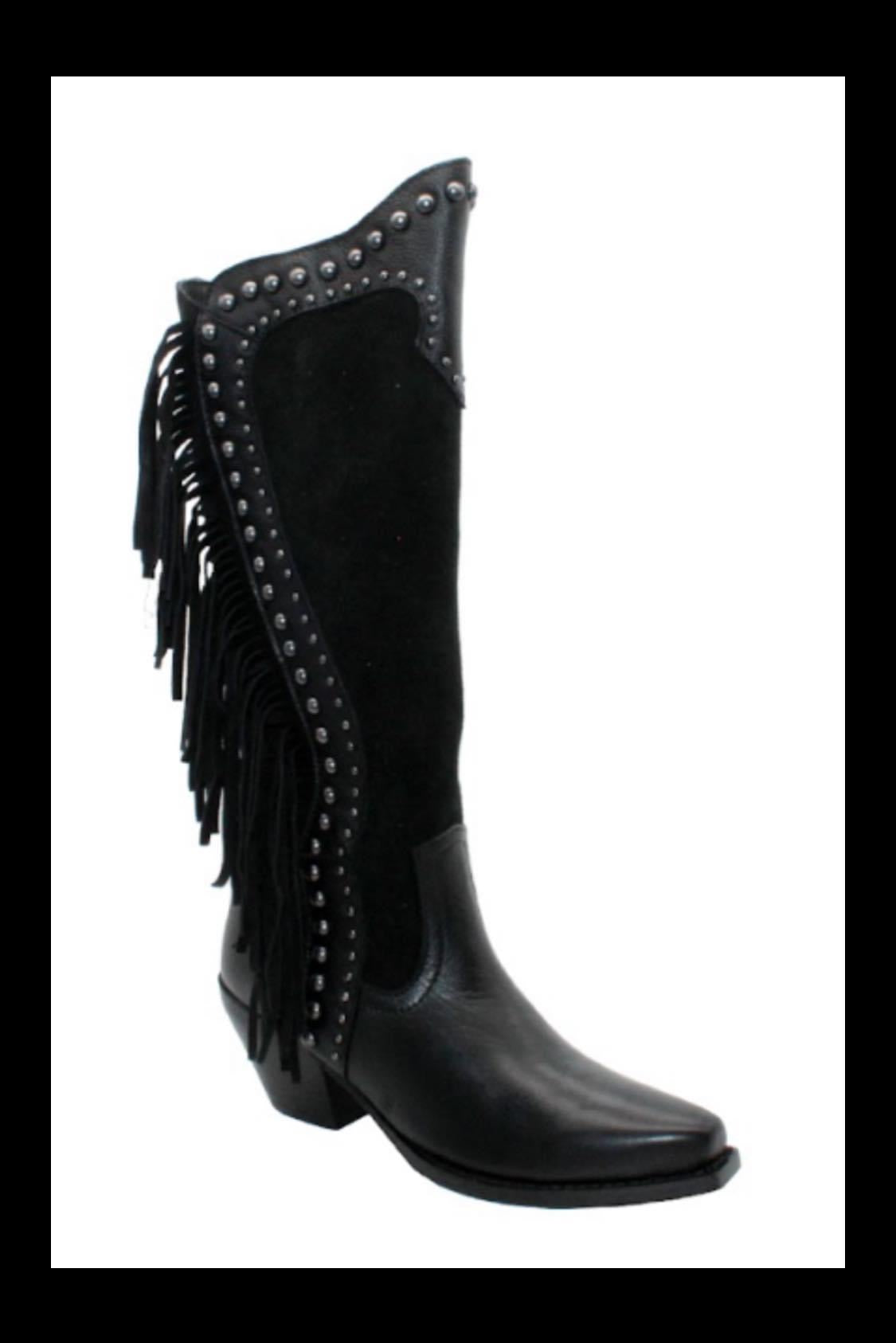 Western black boots