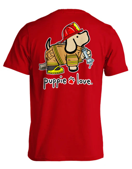 Firefighter puppie love short sleeve