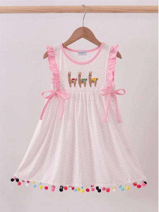 Lamas embroidered dress kids